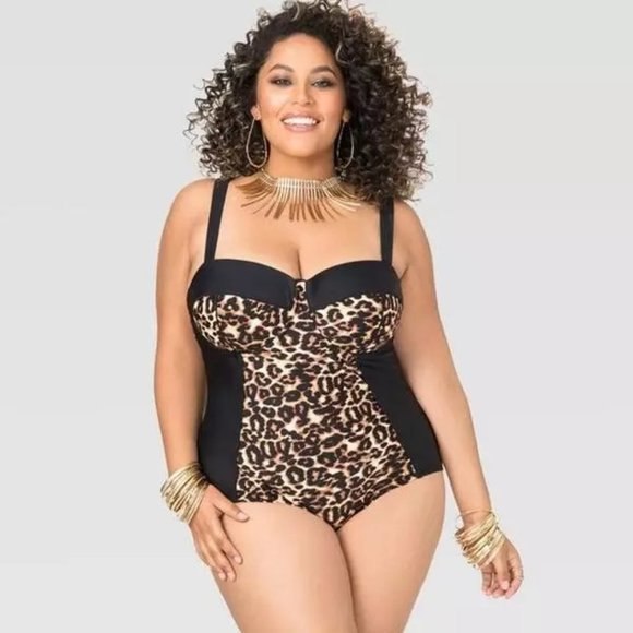 LAST ONE!! Sexy One Piece Swimsuit Leopard Women Plus Size 14 - Picture 2 of 7